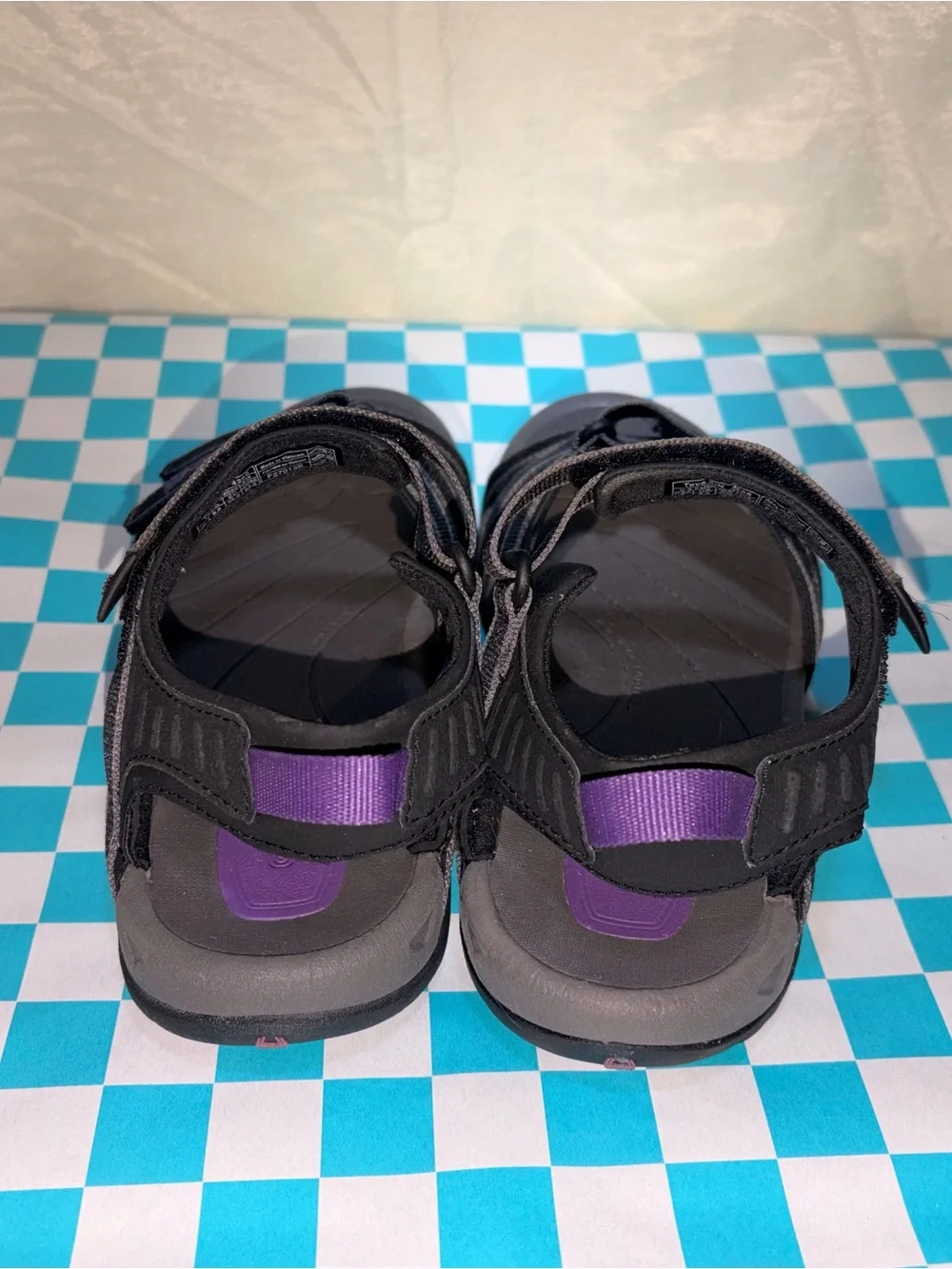 Teva Black Sandals with Subtle Purple Accents